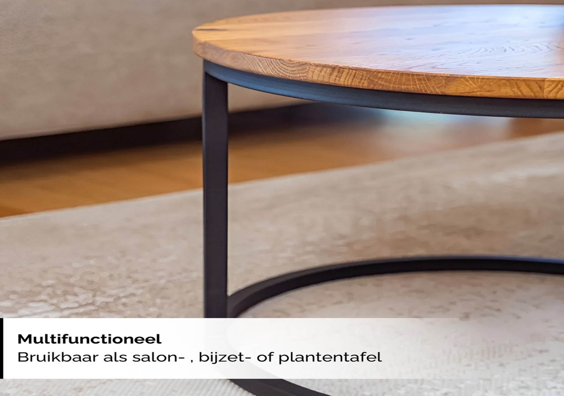 Set van 2 ronde houten tafels – Modern en stijlvol design