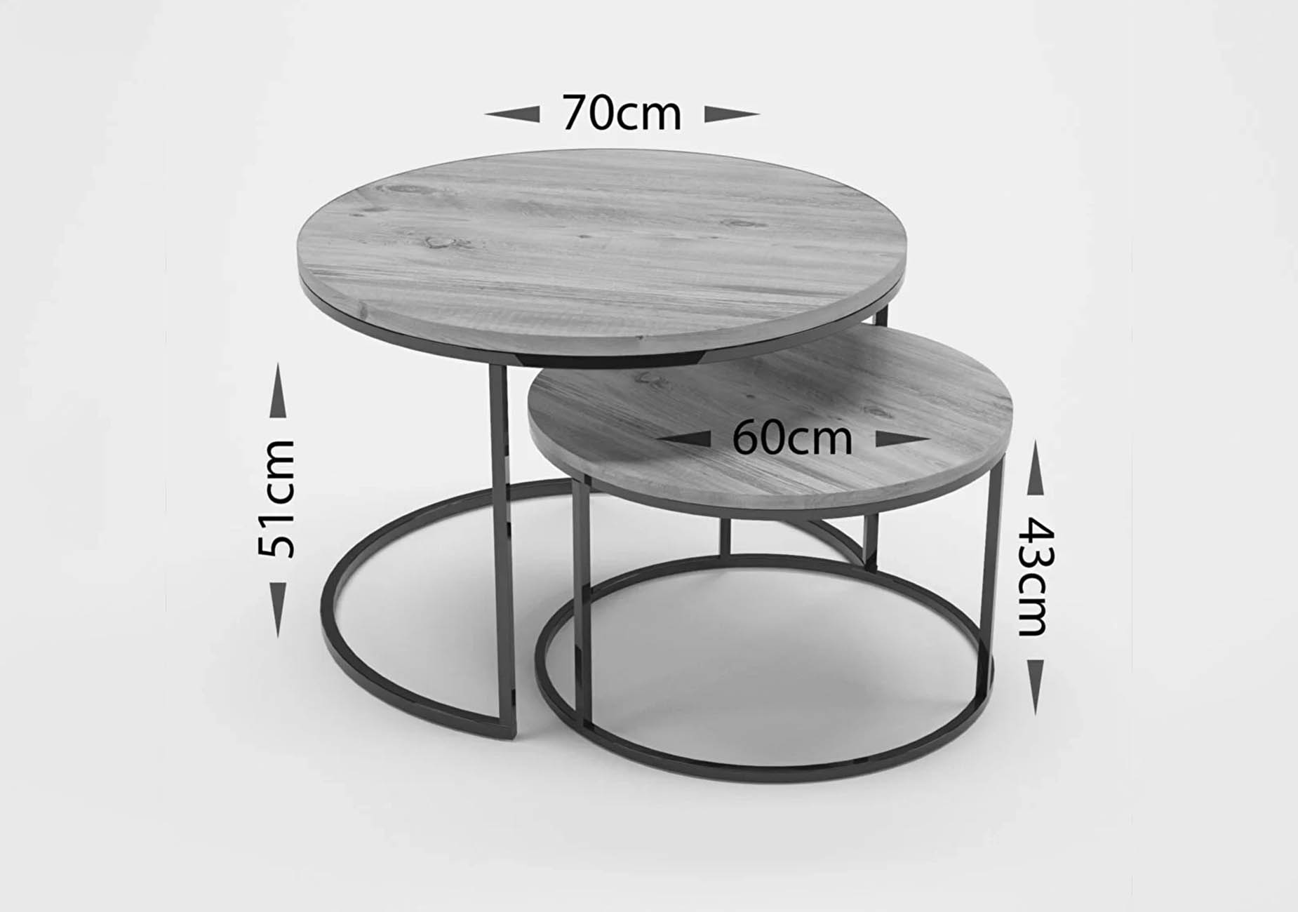 Set van 2 ronde houten tafels – Modern en stijlvol design