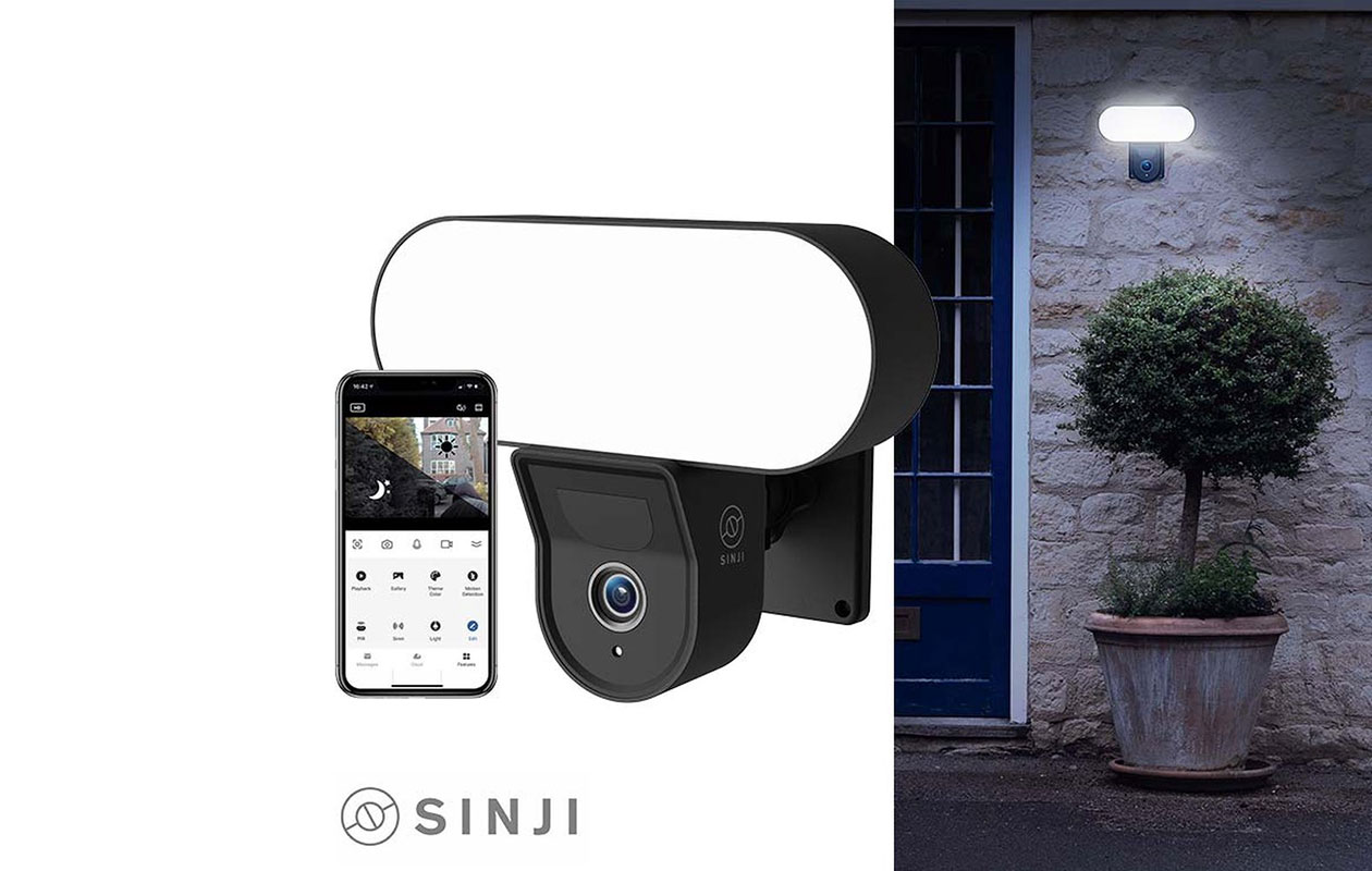 SINJI Smart Floodlight Camera 2K (zwart)