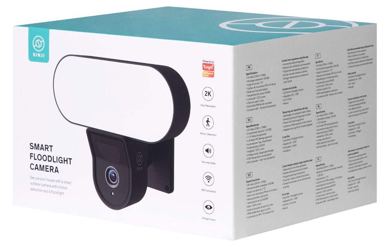 SINJI Smart Floodlight Camera 2K (zwart)