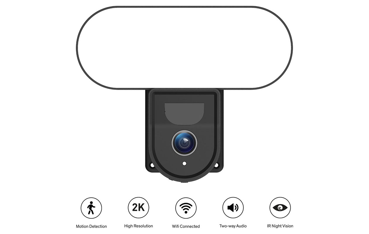 SINJI Smart Floodlight Camera 2K (zwart)