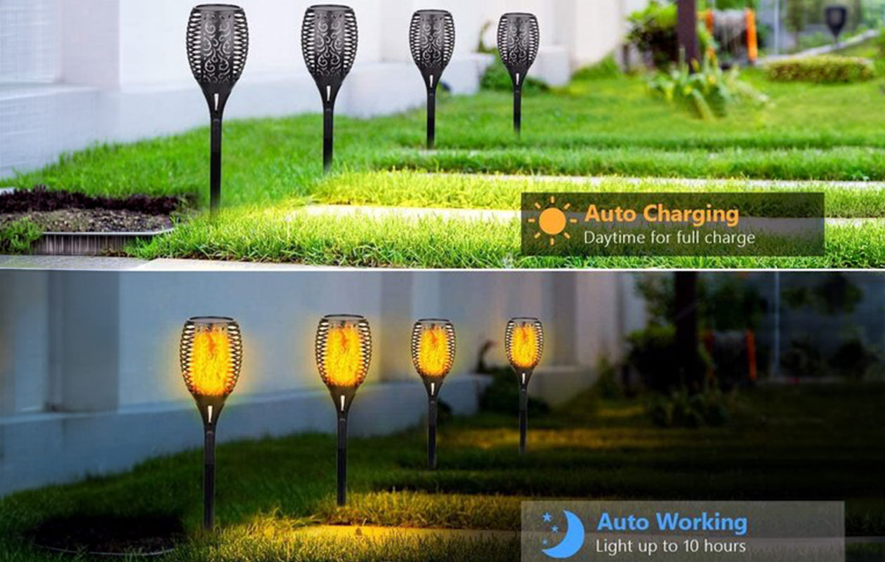 Solar Tuinfakkels –  Set van 4