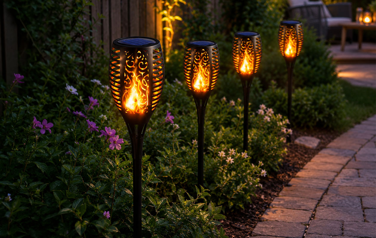 Solar Tuinfakkels –  Set van 4