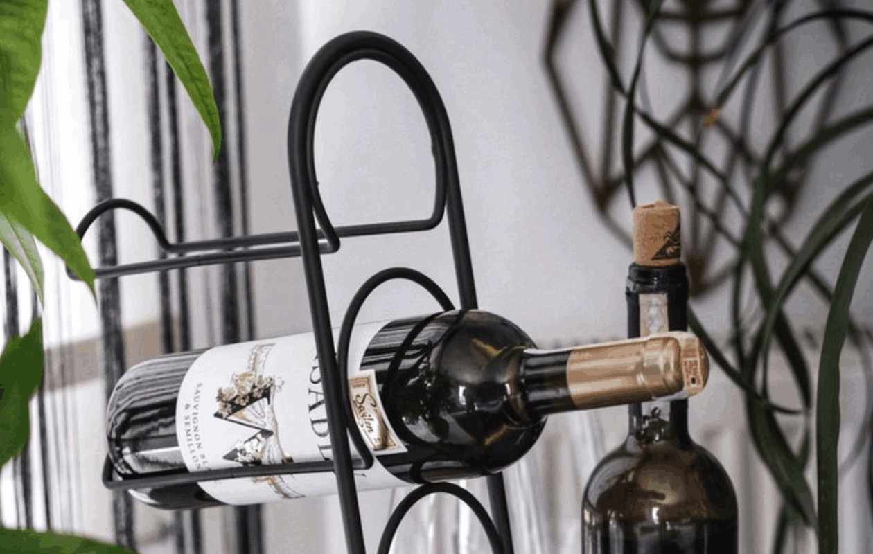 Metalen Wijnrek voor 4 Flessen