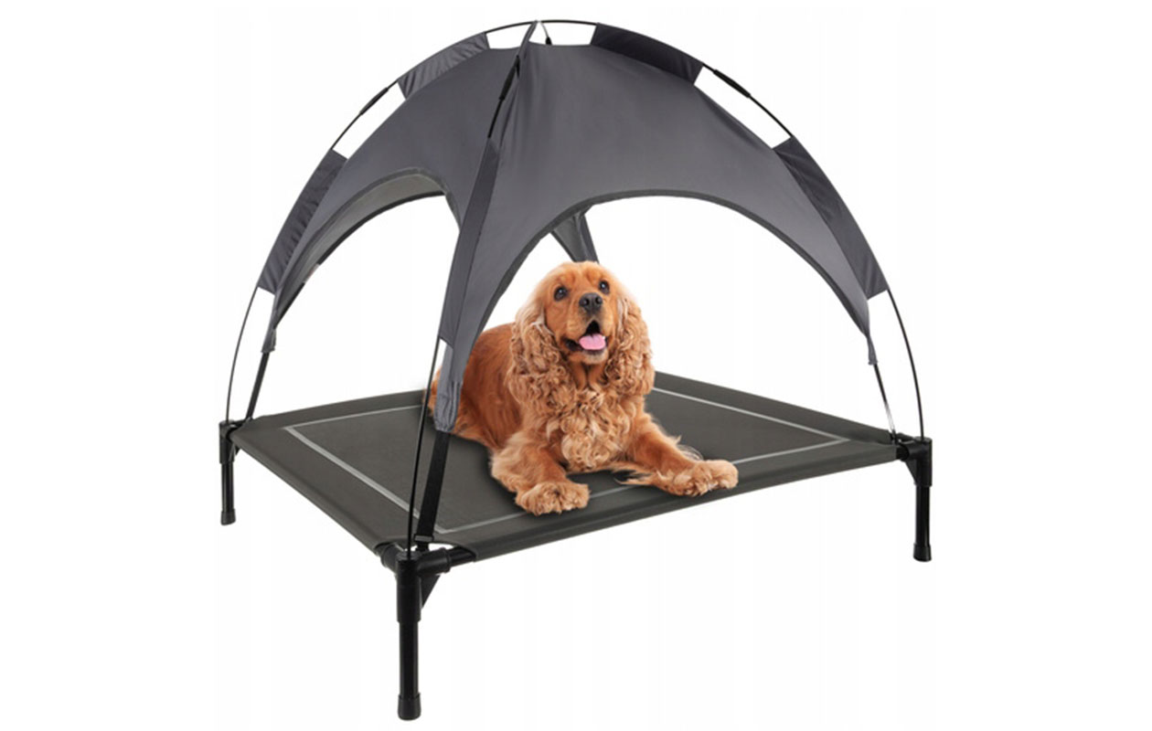 Lit pour chien surélevé avec auvent