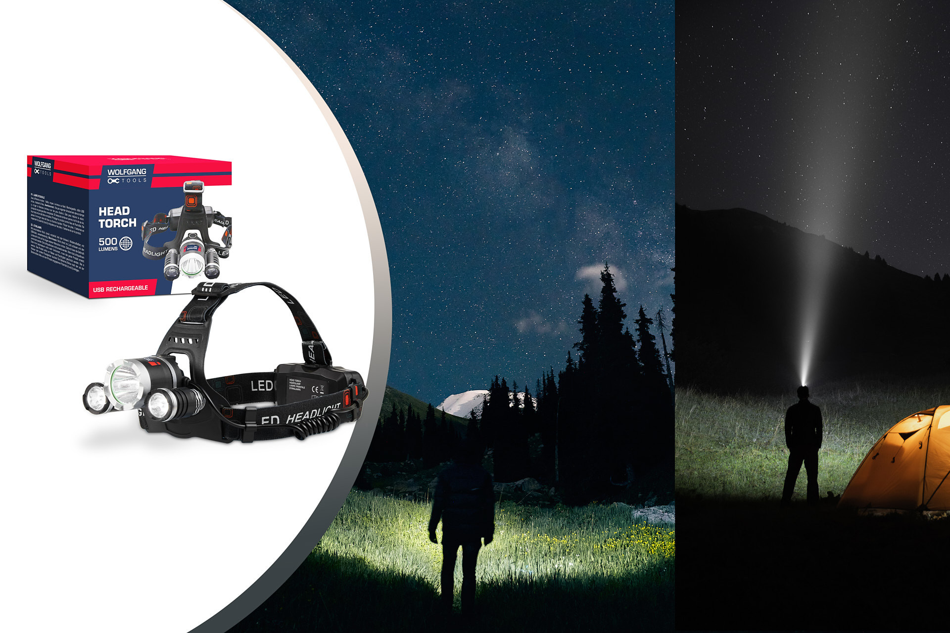 Wolfgang oplaadbare hoofdlamp