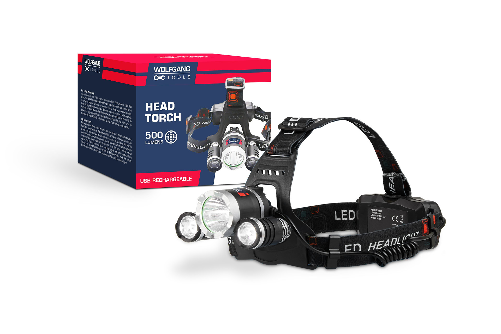 Wolfgang oplaadbare hoofdlamp