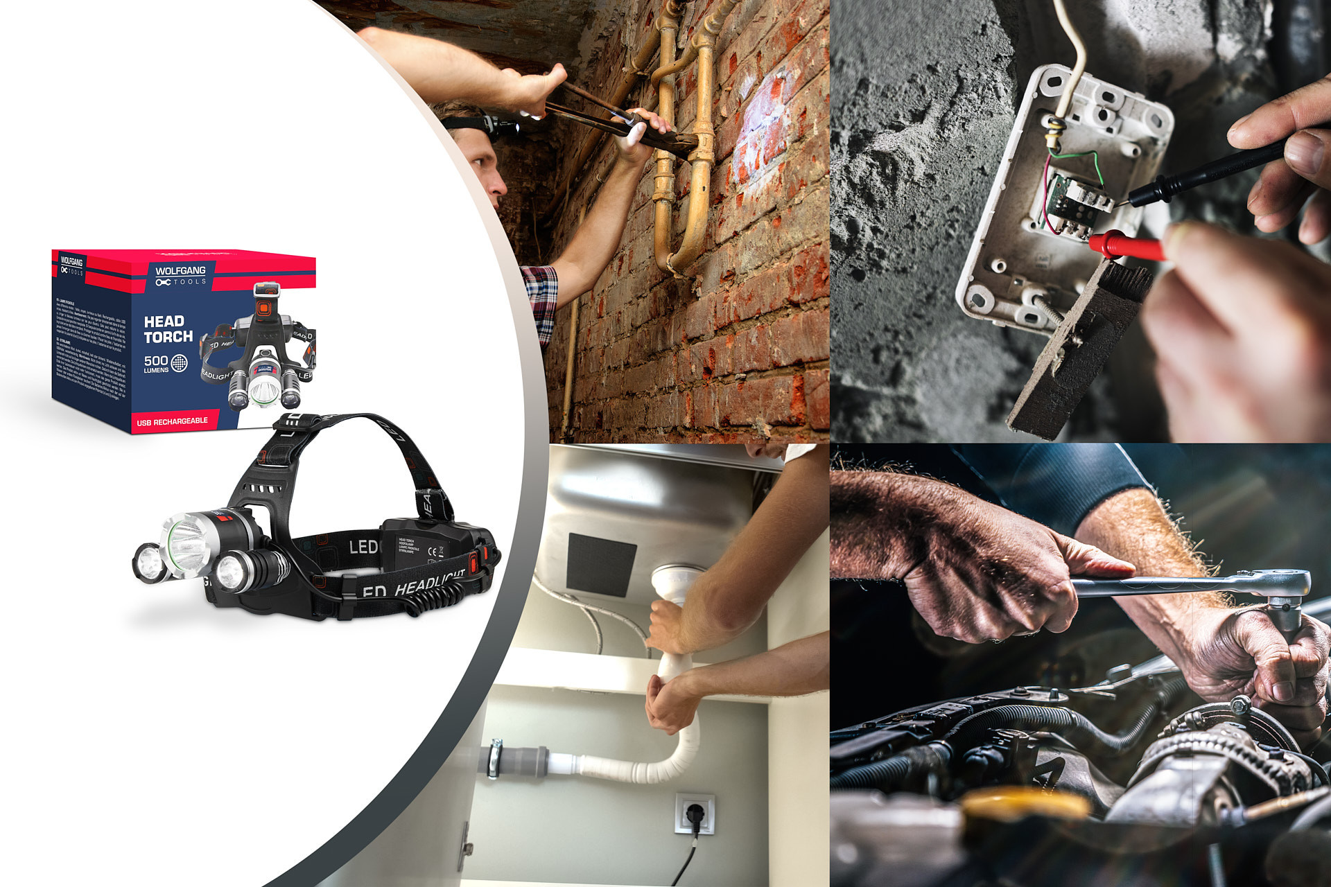 Wolfgang oplaadbare hoofdlamp