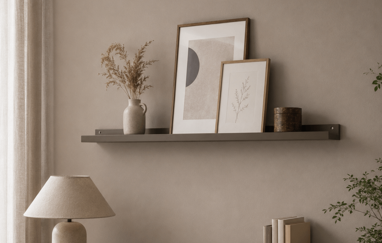 WOOOD Studio Fotolijstplank 120 cm – Wandplank – Military Brown