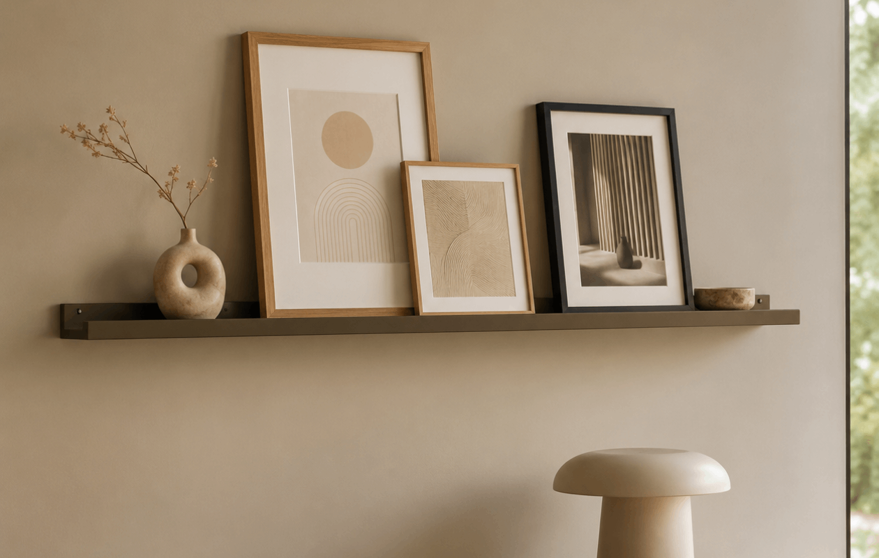 WOOOD Studio Fotolijstplank 120 cm – Wandplank – Military Brown