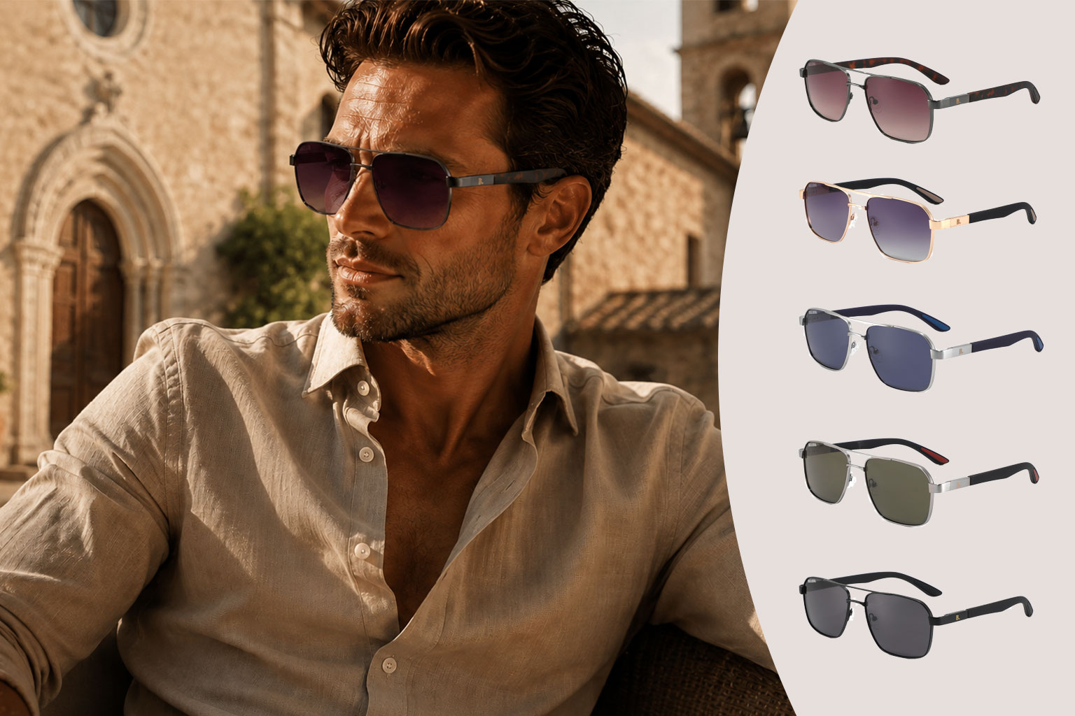 Lunettes de soleil pour homme Belluno Silvara