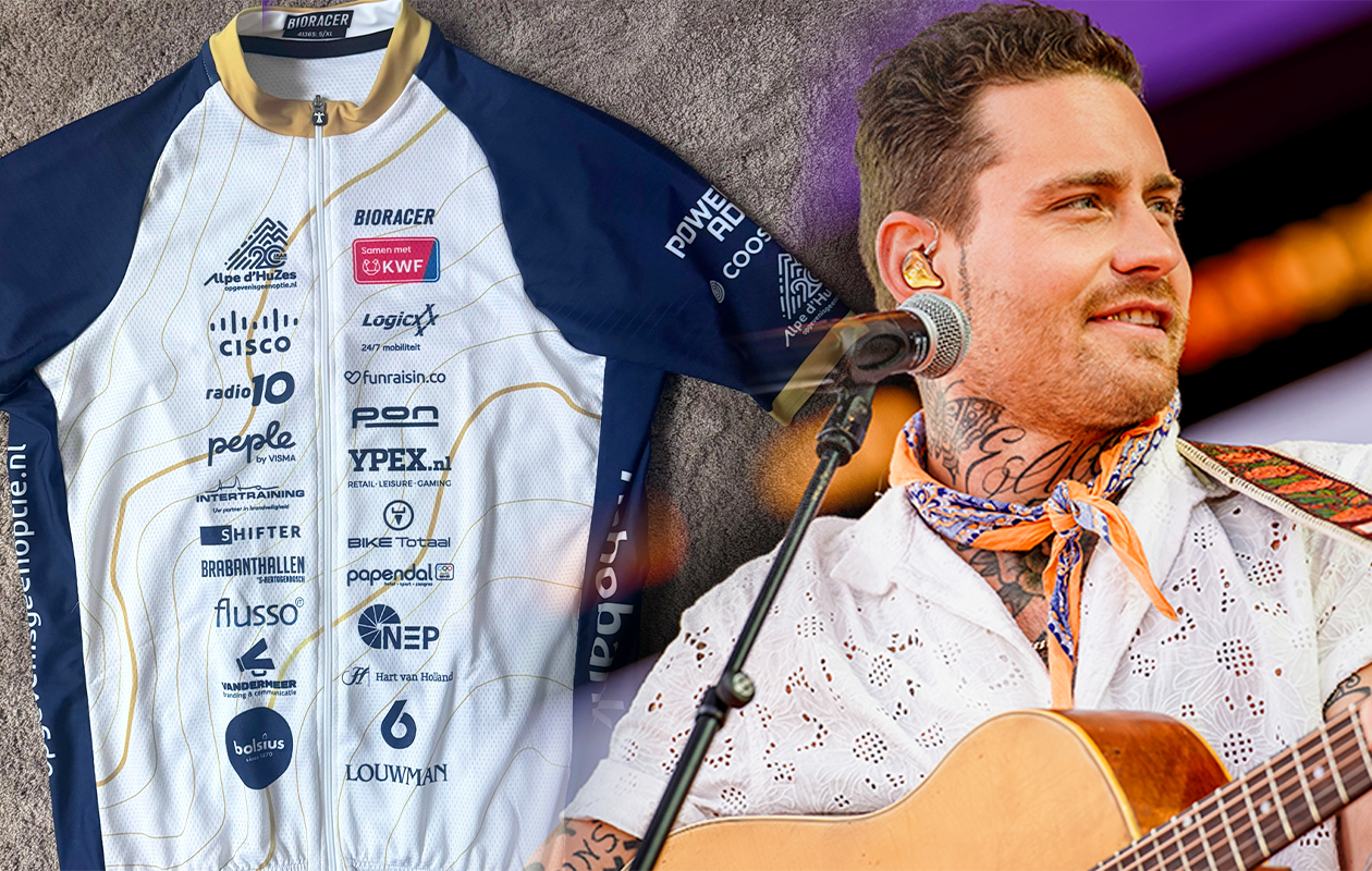 Radio 10 voor Alpe d’HuZes: het wielershirt van Douwe Bob voor Alpe d’HuZes