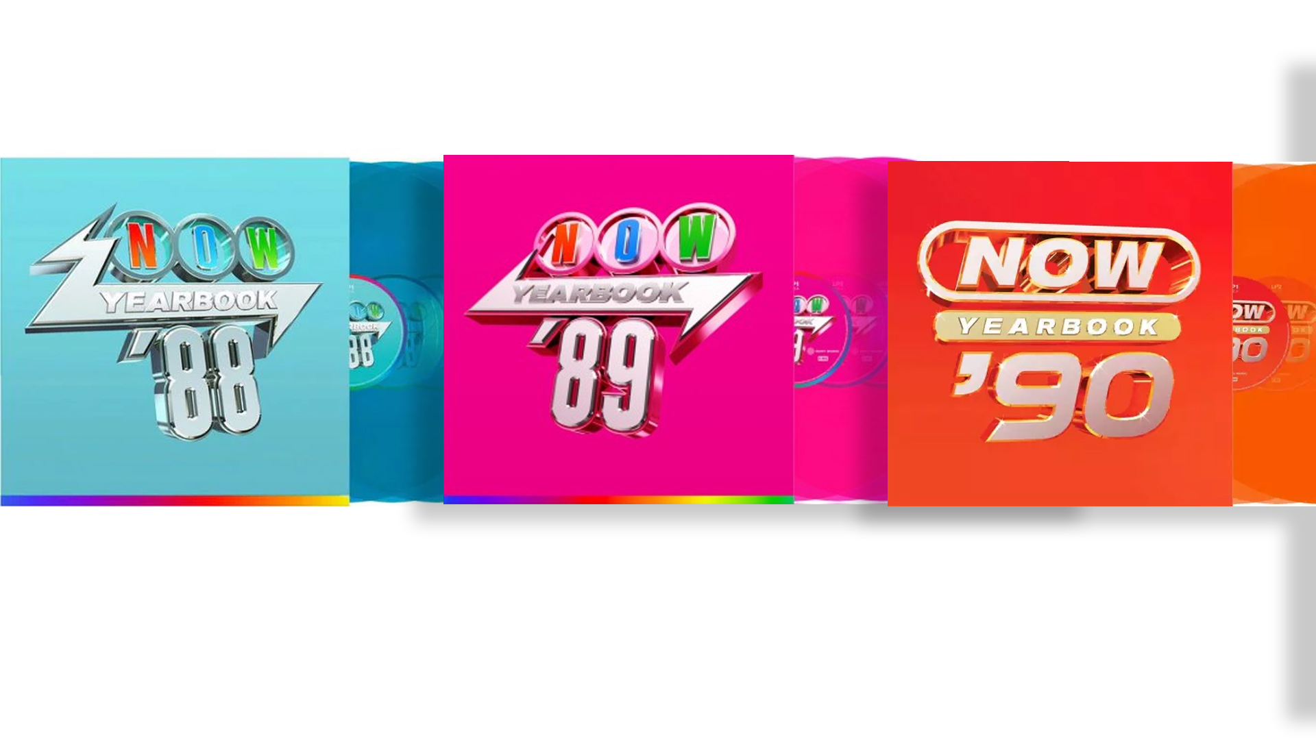 Radio 10 voor Alpe d’HuZes: Vinylpakket: NOW Yearbook ‘88, ‘89 en ‘90 op gekleurd vinyl 