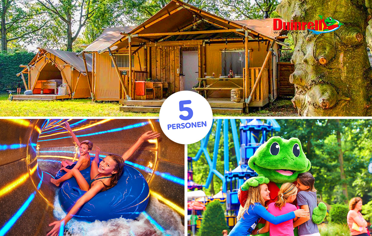 Verblijf in een 5-persoons Luxe Lodge Thermotent op Vakantiepark Duinrell