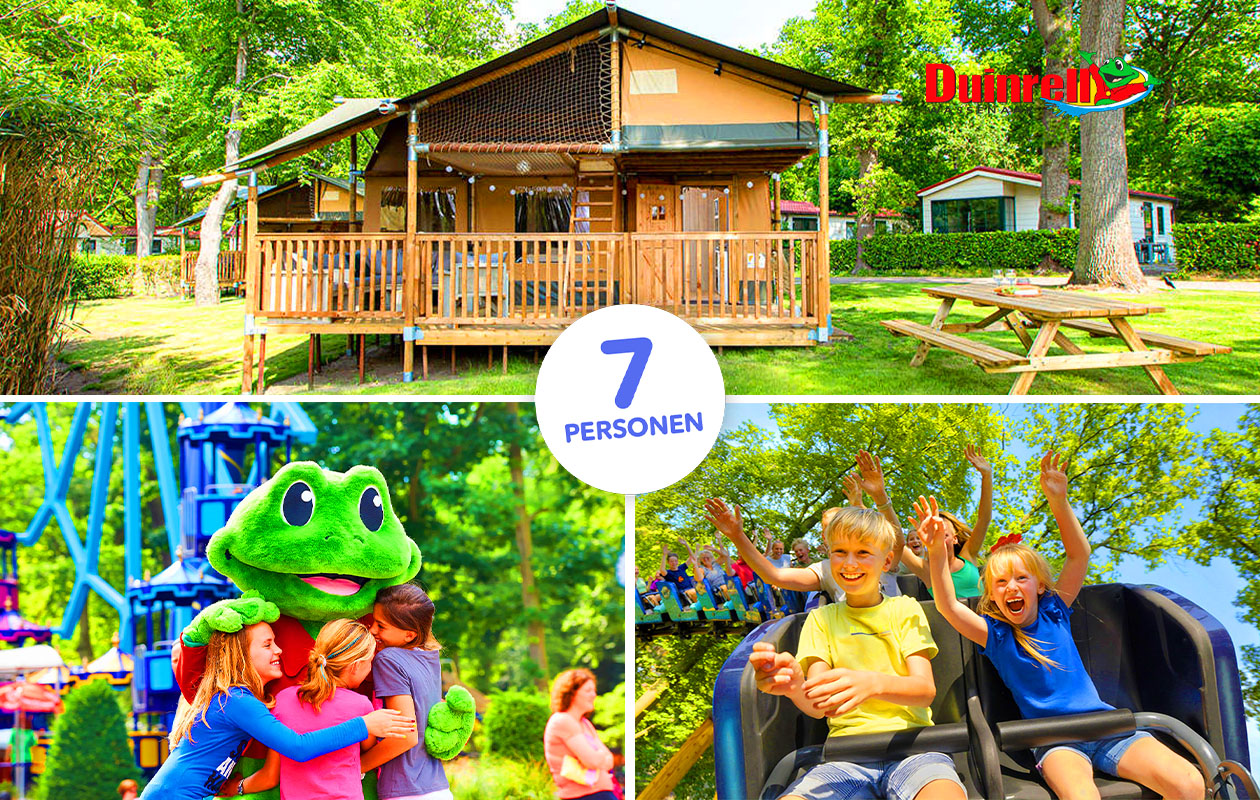 Verblijf in een 7-persoons Ranger Lodgetent op Vakantiepark Duinrell