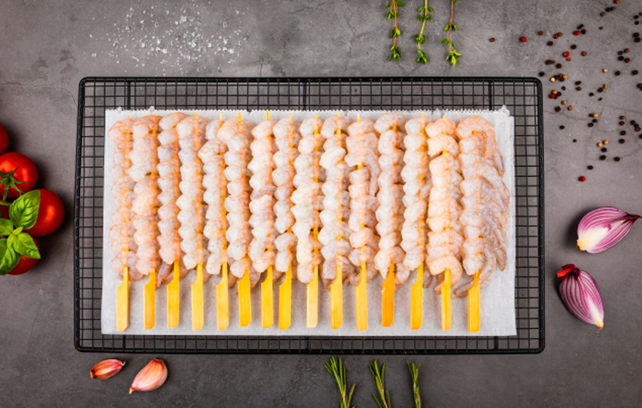 15 garnalenspiesjes van BBQthuisbezorgd 