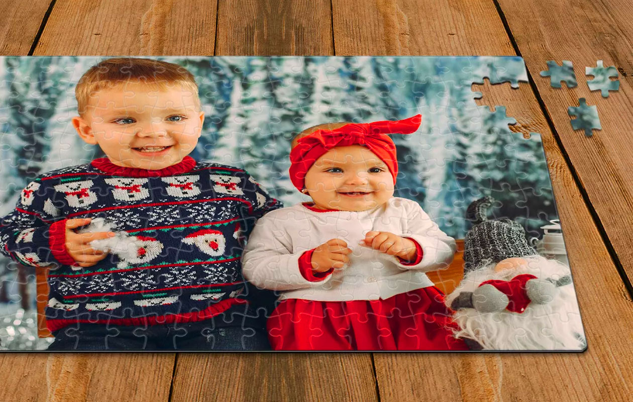 Puzzel van 120 stukjes met eigen foto