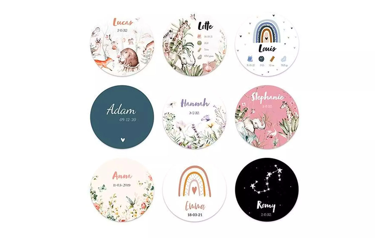 Ontvang €34,95 korting op een gepersonaliseerde geboortecirkel (ø 20 cm)